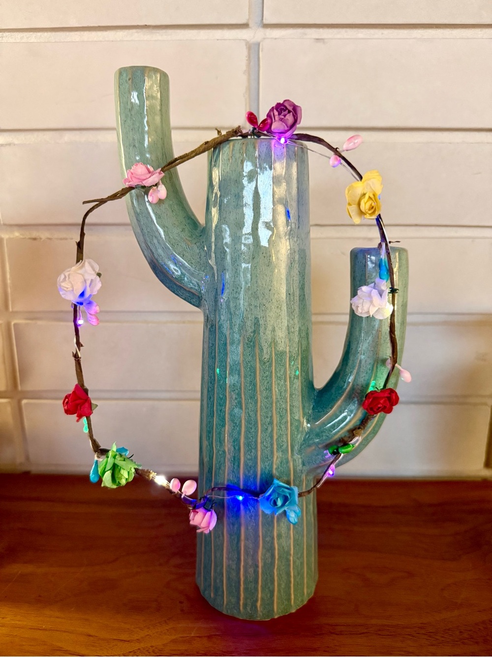 LED Flower Crown Headband * Multicolor Paper Roses * Light Up